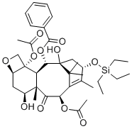 structure of CAS# 208406-86-4, 13-O-(Triethylsilyl) Baccatin III;[(1S,2S,3R,4S,7R,9S,10S,12R,15S)-4,12-diacetyloxy-1,9-dihydroxy-10,14,17,17-tetramethyl-11-oxo-15-triethylsilyloxy-6-oxatetracyclo[11.3.1.03,10.04,7]heptadec-13-en-2-yl] benzoate