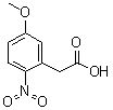 结构式 CAS# 20876-29-3, 5-甲氧基-2-硝基苯乙酸
