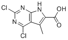 2,4-dichloro-5-methyl-7H-pyrrolo(2,3-d)pyrimidine-6-carboxylic acid molecular structure (CAS 2089769-97-9)