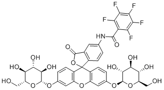结构式 CAS# 209540-62-5, 五氟苯酰-双糖苷荧光素