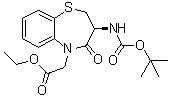 (3S)-3-[[(1,1-Dimethylethoxy)carbonyl]amino]-3,4-dihydro-4-oxo-1,5-benzothiazepine-5(2H)-acetic acid ethyl ester molecular structure (CAS 209683-27-2)