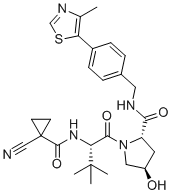(2S,4R)-1-((S)-2-(1-cyanocyclopropane-1-carboxamido)-3,3-dimethylbutanoyl)-4-hydroxy-N-(4-(4-methylthiazol-5-yl)benzyl)pyrrolidine-2-carboxamide molecular structure (CAS 2097381-85-4)