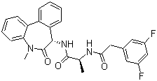 N-[(1S)-2-[[(7S)-6,7-Dihydro-5-methyl-6-oxo-5H-dibenz[b,d]azepin-7-yl]amino]-1-methyl-2-oxoethyl]-3,5-difluorobenzeneacetamide molecular structure (CAS 209984-56-5)