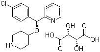structure of CAS# 210095-58-2, 2-[(S)-(4-Chlorophenyl)(4-piperidinyloxy)methyl]pyridine (2R,3R)-2,3-Dihydroxybutanedioate;(S)-2-((4-Chlorophenyl)(piperidin-4-yloxy)methyl)pyridine (2R,3R)-2,3-dihydroxysuccinate