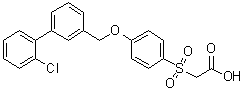 structure of CAS# 2102196-57-4, 2-[[4-[(2'-Chloro[1,1'-biphenyl]-3-yl)methoxy]phenyl]sulfonyl]acetic acid