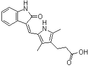 5-[(Z)-(1,2-二氢-2-氧代-3H-吲哚-3-亚基)甲基]-2,4-二甲基-1H-吡咯-3-丙酸分子结构 (CAS 210644-62-5)