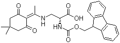 N-芴甲氧羰基-[N'-1-(4,4-二甲基-2,6-二氧代环己-1-亚基)乙基]-D-2,3-二氨基丙酸分子结构 (CAS 210830-03-8)