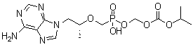 Tenofovir monoisoproxil molecular structure (CAS 211364-69-1)