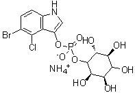structure of CAS# 212515-11-2, myo-Inositol 1-(5-bromo-4-chloro-1H-indol-3-yl hydrogen phosphate) monoammonium salt;B 7404