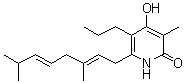 结构式 CAS# 213137-53-2, 6-[(2E,5E)-3,7-二甲基-2,5-辛二烯基]-4-羟基-3-甲基-5-丙基-2(1H)-吡啶酮