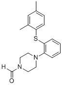 structure of CAS# 2135576-73-5, Vortioxetine Impurity 24;4-{2-[(2,4-Dimethylphenyl)sulfanyl]phenyl}-1-piperazinecarbaldehyde