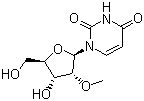 structure of CAS# 2140-76-3, 2'-O-Methyluridine;1-[(2R,3R,4R,5R)-4-hydroxy-5-(hydroxymethyl)-3-methoxyoxolan-2-yl]pyrimidine-2,4-dione