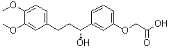 [3-[(1R)-3-(3,4-Dimethoxyphenyl)-1-hydroxypropyl]phenoxy]acetic acid molecular structure (CAS 215169-00-9)
