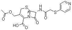 structure of CAS# 21593-23-7, Cephaprin;7-[2-(4-Pyridylthio)acetamido]cephalosporanic acid; Cefapirin; Cefaprin; Cephapirin; Cephapirine