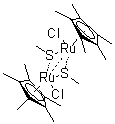 structure of CAS# 216064-20-9, Dichlorobis[mu-(methanethiolato)]bis[(1,2,3,4,5-eta)-1,2,3,4,5-pentamethyl-2,4-cyclopentadien-1-yl]diruthenium