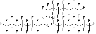 structure of CAS# 21674-38-4, 2,4,6-Tris(pentadecafluoroheptyl)-1,3,5-triazine;2,4,6-Tris(perfluoroheptyl)-1,3,5-triazine