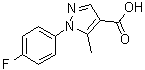 结构式 CAS# 217073-76-2, 1-(4-氟苯基)-5-甲基-1H-吡唑-4-羧酸
