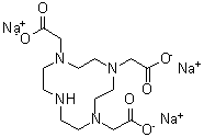 结构式 CAS# 217973-03-0, 1,4,7,10-四氮杂环十二烷-1,4,7-三乙酸三钠盐