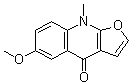 6-Methoxy-9-methylfuro[2,3-b]quinolin-4(9H)-one molecular structure (CAS 2181-84-2)