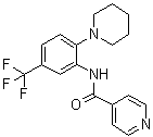 结构式 CAS# 218156-96-8, N-[2-(1-哌啶基)-5-(三氟甲基)苯基]-4-吡啶甲酰胺