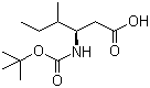 structure of CAS# 218608-82-3, Boc-L-beta-homoisoleucine;Boc-beta-Homoile-OH; (3R,4S)-3-(Boc-amino)-4-methylhexanoic acid