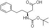 structure of CAS# 218608-84-5, (S)-3-(Boc-amino)-5-phenylpentanoic acid;(S)-3-tert-Butoxycarbonylamino-5-phenylpentanoic acid; Boc-5-phenyl-L-beta-norvaline