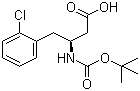 structure of CAS# 218608-95-8, Boc-(S)-3-Amino-4-(2-chlorophenyl)butyric acid;(S)-N-(tert-Butoxycarbonyl)-3-amino-4-(2-chlorophenyl)butyric acid