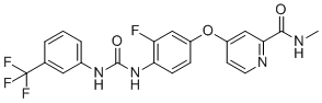 4-(3-氟-4-(3-(3-(三氟甲基)苯基)脲基)苯氧基)-N-甲基吡啶甲酰胺分子结构 (CAS 2188236-16-8)