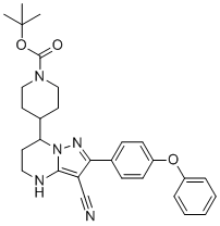7-(1-Boc-4-piperidinyl)-2-(4-phenoxyphenyl)-4,5,6,7-tetrahydropyrazolo[1,5-a]pyrimidine-3-carbonitrile molecular structure (CAS 2190506-56-8)