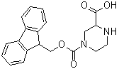 4-(((9H-Fluoren-9-yl)methoxy)carbonyl)piperazine-2-carboxylic acid molecular structure (CAS 219312-90-0)