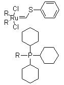 结构式 CAS# 219770-99-7, [(苯硫基)亚甲基]双(三环己基膦)二氯化钌