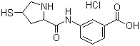 3-[(2S,4S)-4-巯基吡咯烷-2-羰酰胺基]苯甲酸盐酸盐分子结构 (CAS 219909-83-8)