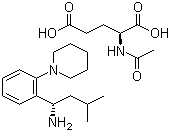 结构式 CAS# 219921-94-5, (S)-3-甲基-1-[2-(1-哌啶基)苯基]丁胺 N-乙酰-L-谷氨酸盐; 瑞格胺谷氨酸盐; S-PPA 谷氨酸盐