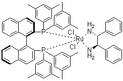 结构式 CAS# 220114-38-5, [(R)-(+)-2,2'-双[二(3,5-二甲基苯基)膦]-1,1'-联萘][(1R,2R)-(+)-1,2-二苯基乙二胺]二氯化钌
