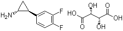 结构式 CAS# 220352-39-6, (1R,2S)-2-(3,4-二氟苯基)环丙胺 (2R,3R)-2,3-二羟基丁二酸盐