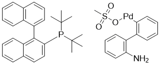 structure of CAS# 2230788-63-1, TrixiePhos Pd G3;Mesyl(2-(di-tert-butylphosphino)-1,1'-binaphthyl)[2-(2'-amino-1,1'-biphenyl)]palladium(II)