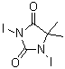 structure of CAS# 2232-12-4, 1,3-Diiodo-5,5-dimethylimidazolidine-2,4-dione;1,3-Diiodo-5,5-dimethylhydantoin