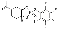 (2R,3aR,6S,7aR)-3a-Methyl-2-((perfluorophenyl)thio)-6-(prop-1-en-2-yl)hexahydrobenzo[d][1,3,2]oxathiaphosphole 2-sulfide molecular structure (CAS 2245335-71-9)