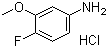 structure of CAS# 22510-10-7, 4-Fluoro-3-methoxyaniline hydrochloride;4-Fluoro-m-anisidine hydrochloride