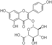 结构式 CAS# 22688-78-4, 山奈酚葡萄糖醛酸苷