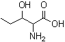 结构式 CAS# 2280-42-4, 3-羟基-DL-正缬氨酸