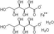 结构式 CAS# 22830-45-1, D-葡萄糖酸亚铁盐二水合物