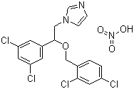 structure of CAS# 22832-87-7, Miconazole nitrate ;1-(2,4-Dichloro-beta-[(2,4-dichlorobenzyl)oxy]phenethyl)imidazole nitrate
