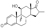 9-氟-11beta-羟基-16-甲基-雄甾-1,4-二烯-3,17-二酮分子结构 (CAS 2285-53-2)