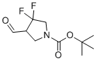 structure of CAS# 2287955-97-7, tert-Butyl 3,3-difluoro-4-formylpyrrolidine-1-carboxylate