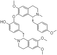 structure of CAS# 2292-16-2, Neferine;4-[[(1R)-6,7-Dimethoxy-2-methyl-3,4-dihydro-1H-isoquinolin-1-yl]methyl]-2-[[(1R)-6-methoxy-1-[(4-methoxyphenyl)methyl]-2-methyl-3,4-dihydro-1H-isoquinolin-7-yl]oxy]phenol