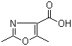结构式 CAS# 23000-14-8, 2,5-二甲基-1,3-恶唑-4-甲酸