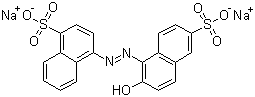 structure of CAS# 2302-96-7, Acid Red 13;Disodium 4-[(2-hydroxy-6-sulphonatonaphthyl)azo]naphthalenesulphonate; Erio Rubine B