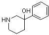 结构式 CAS# 23396-50-1, 3-苯基-3-哌啶醇