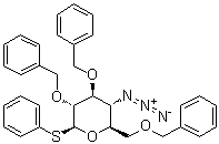 Phenyl 4-azido-4-deoxy-2,3,6-tris-O-(phenylmethyl)-1-thio-beta-D-glucopyranoside molecular structure (CAS 236115-67-6)
